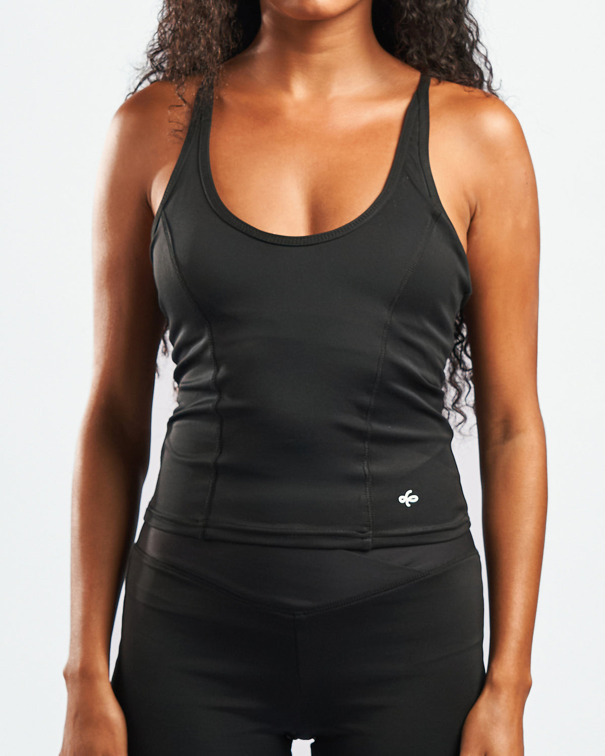 SOFTFORM™ Cross Back Tank in Charcoal Black