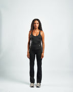 SOFTFORM™ V-Waist Flare Leggings in Charcoal Black