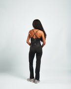 SOFTFORM™ V-Waist Flare Leggings in Charcoal Black