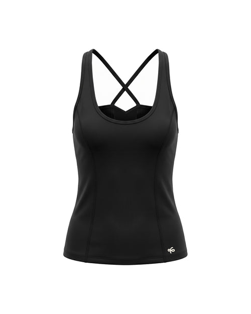 SOFTFORM™ Cross Back Tank in Charcoal Black