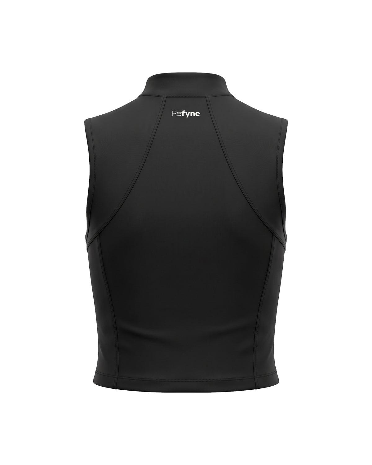 Refyne Quarter-Zip Tank in Charcoal Black